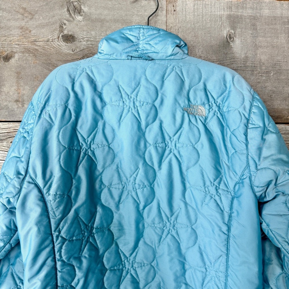 The North Face Girls Star Quilted Puffer‎ Jacket M Light Blue Full Zip READ* - Picture 8 of 15